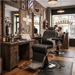 Sillón barbero Corinto negro plata