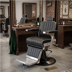 Sillón barbero Corinto negro plata