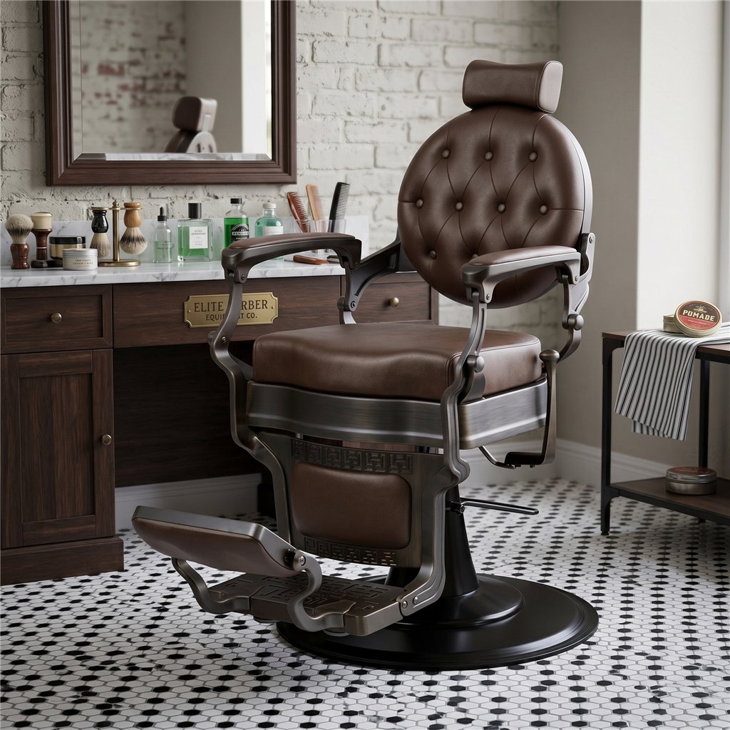 Cadeira de Barbeiro Vintage Weelko – Estilo Retrô e Conforto