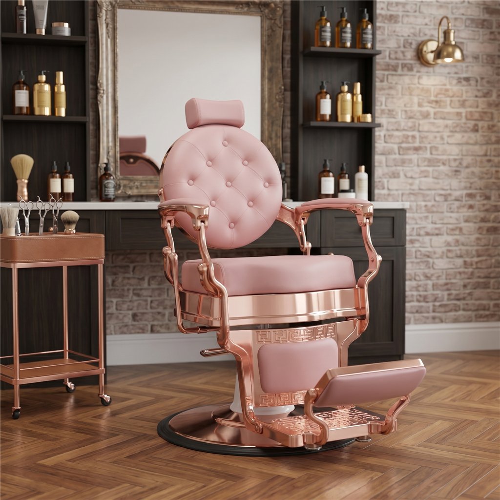 Buzz Rose Barber Chair Vintage Retro by Weelko