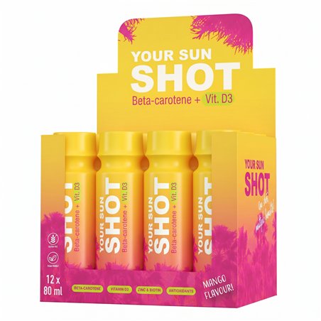 Your Sun Shot Vit. D3 Mango beta-carotene tanning drink 80 ml x 12 pcs