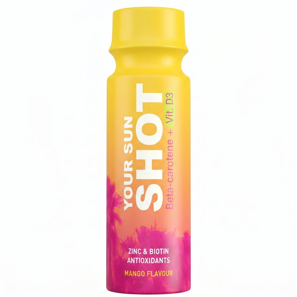 Your Sun Shot Vit. D3 Mango boisson bronzage au bêta-carotène 80 ml x 12 unités