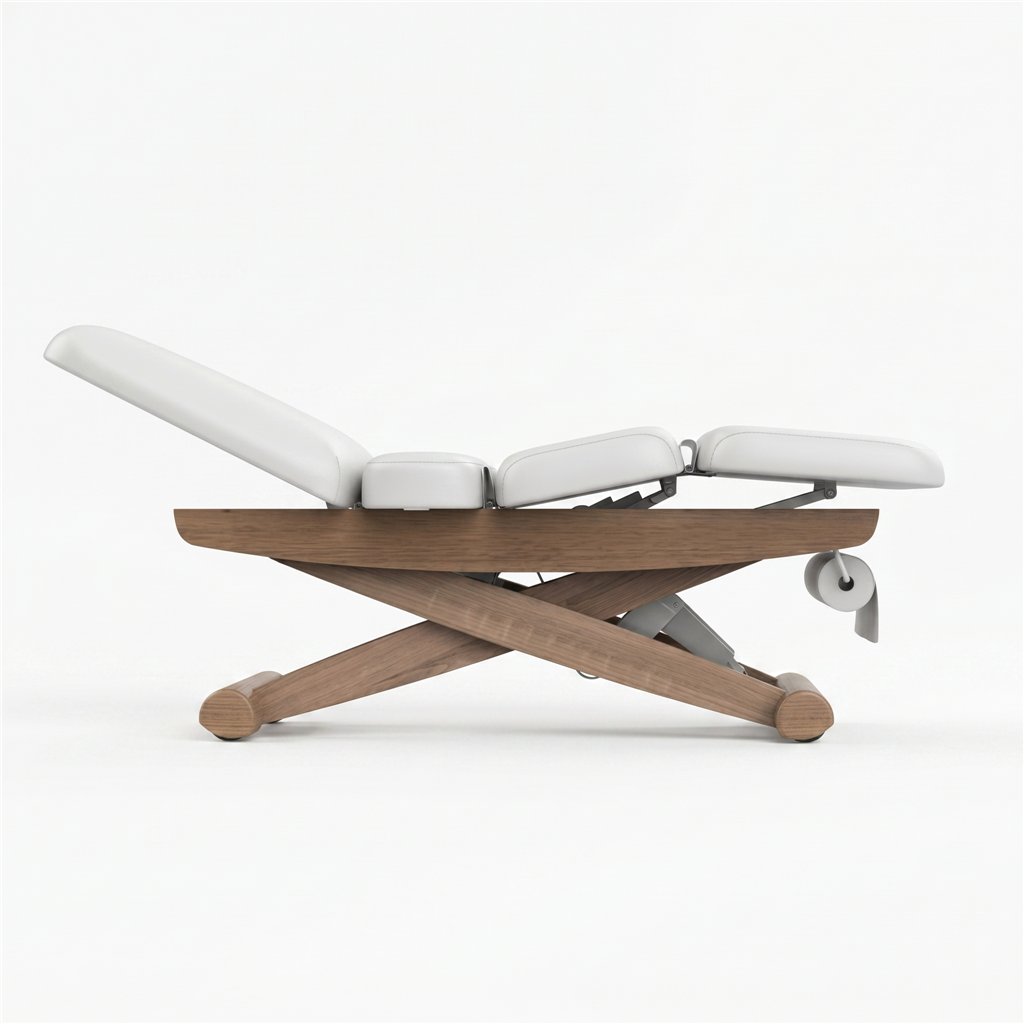 SilverFox Aluni Electric Treatment Table with Wooden Base