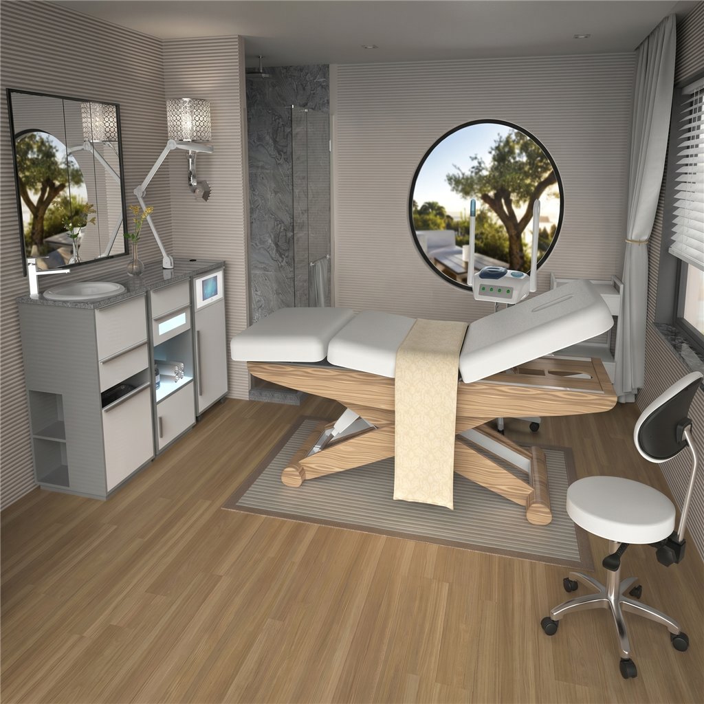 SilverFox Aluni Elektrische Spa-Liege aus Holz, 3 Motoren