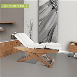 SilverFox Aluni Electric Treatment Table with Wooden Base