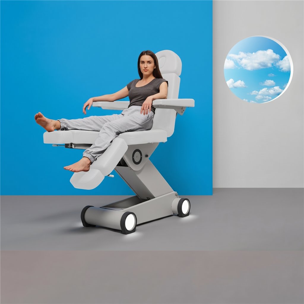 Sillón de podología y pedicura con LED y 3 motores para estética Weelko