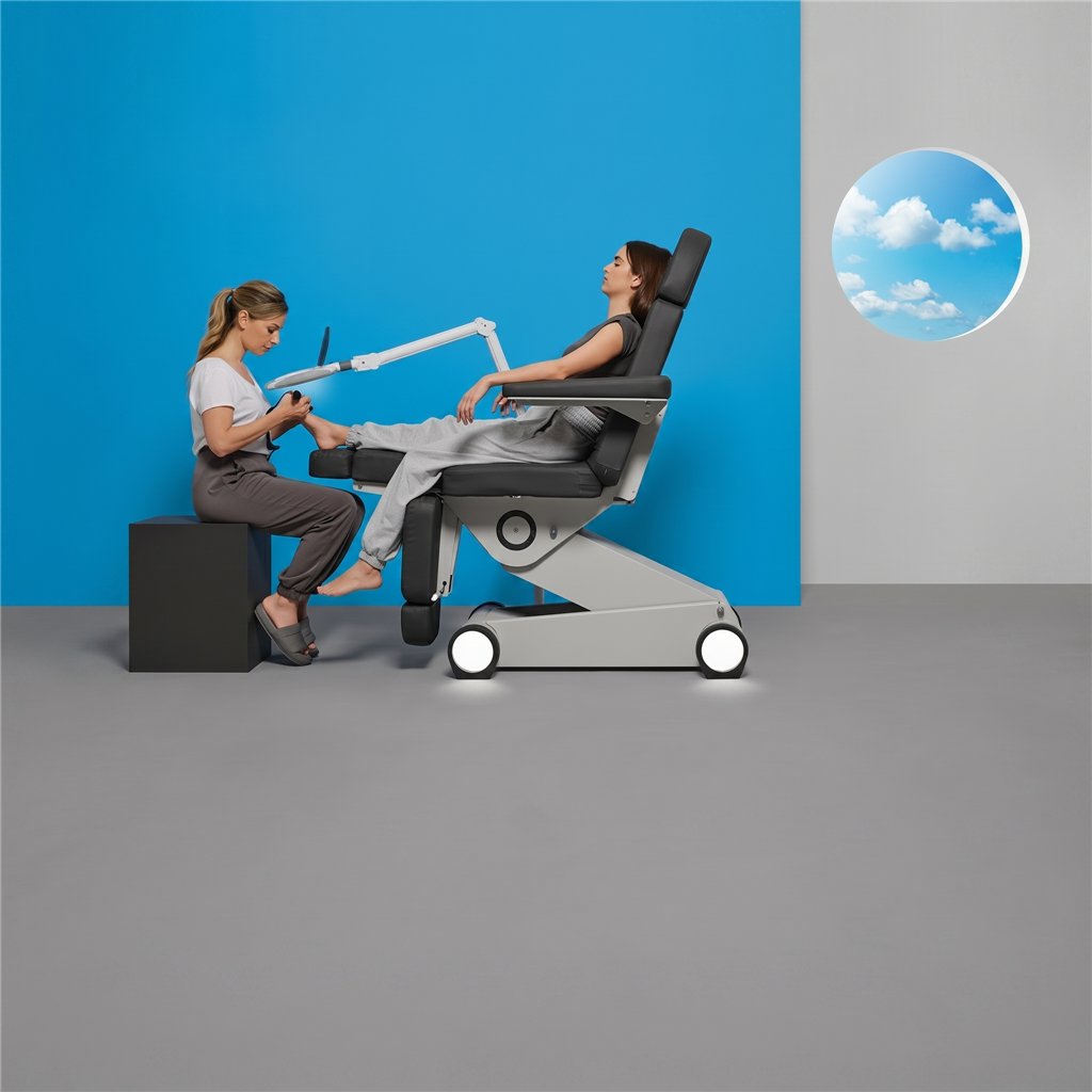 Sillón de podología y pedicura con LED y 3 motores para estética Weelko