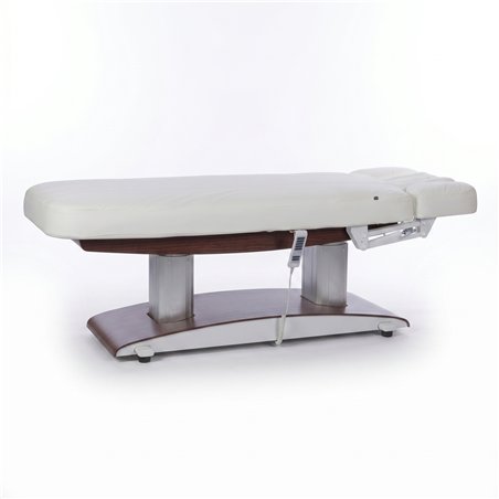 Lettino spa elettrico 4 motori base in legno marrone Weelko