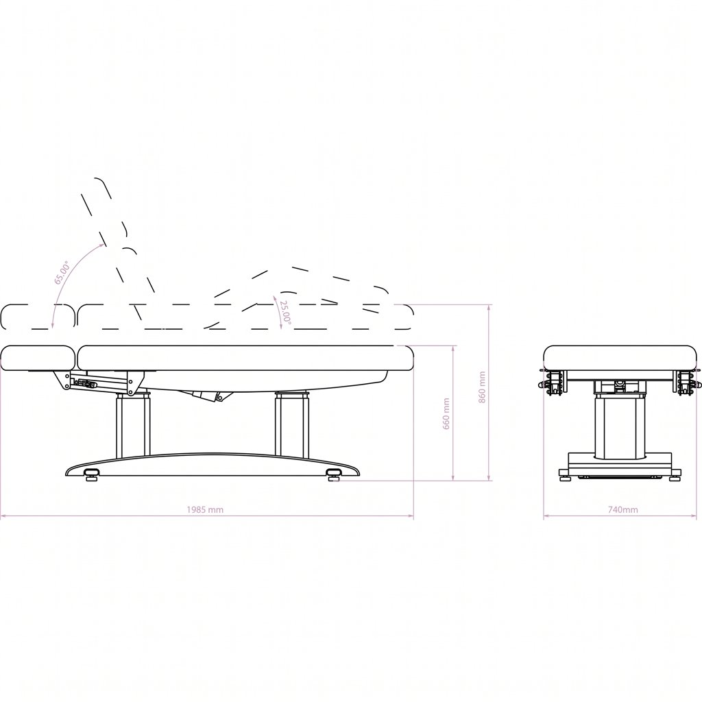Electric treatment table 4-motor – client comfort | Weelko