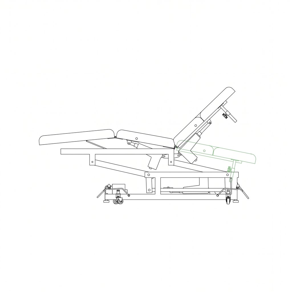 Physiotherapy treatment table – electric, 3 motors, Weelko