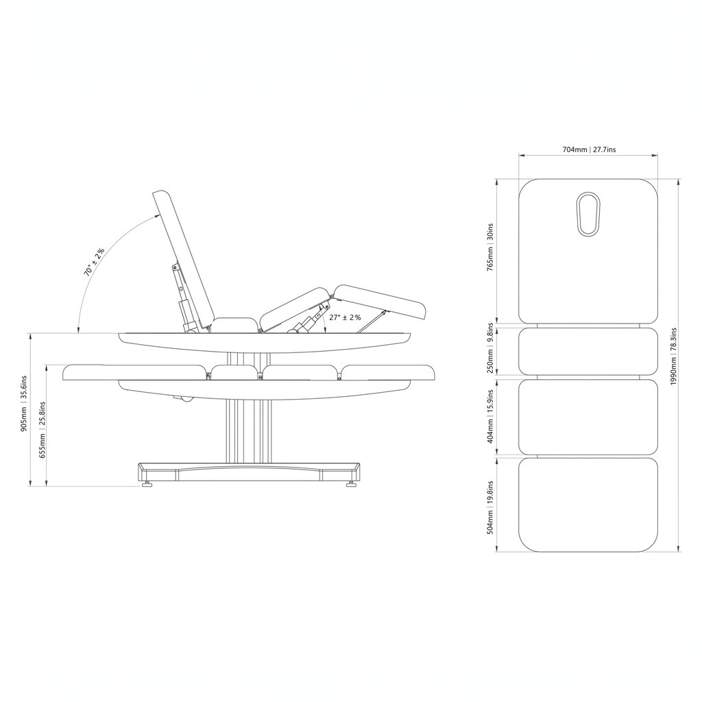 Lettino elettrico Ulna a 3 motori con telecomando – Weelko