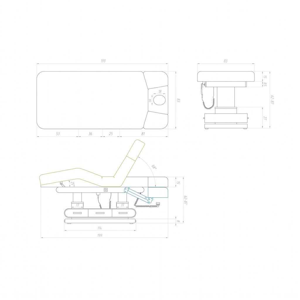 Table de spa électrique 4 moteurs chauffante LED I-medStetic