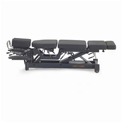 SCALL electric chiropractic table 6 sections – 3 drops, grey base, grey upholstery