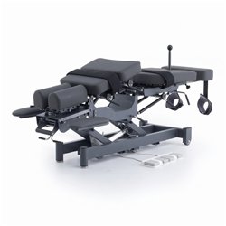 Lettino chiropratico elettrico ALMA, 2 motori con flexion-distraction – base grigia, rivestimento grigio