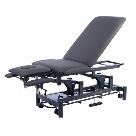 Camilla eléctrica de fisioterapia 7 secciones GALLEY 2 motores – base gris, tapizado gris