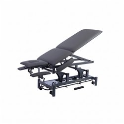 Camilla eléctrica de fisioterapia 7 secciones GALLEY 2 motores – base gris, tapizado gris