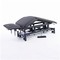Lettino elettrico fisioterapia 7 sezioni GALLEY, 2 motori – base grigia, rivestimento grigio