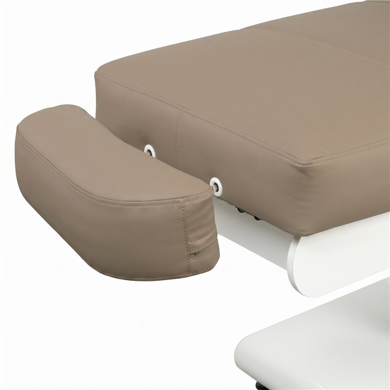 Detail of the padded front support on the beige LEUS Spa Bed