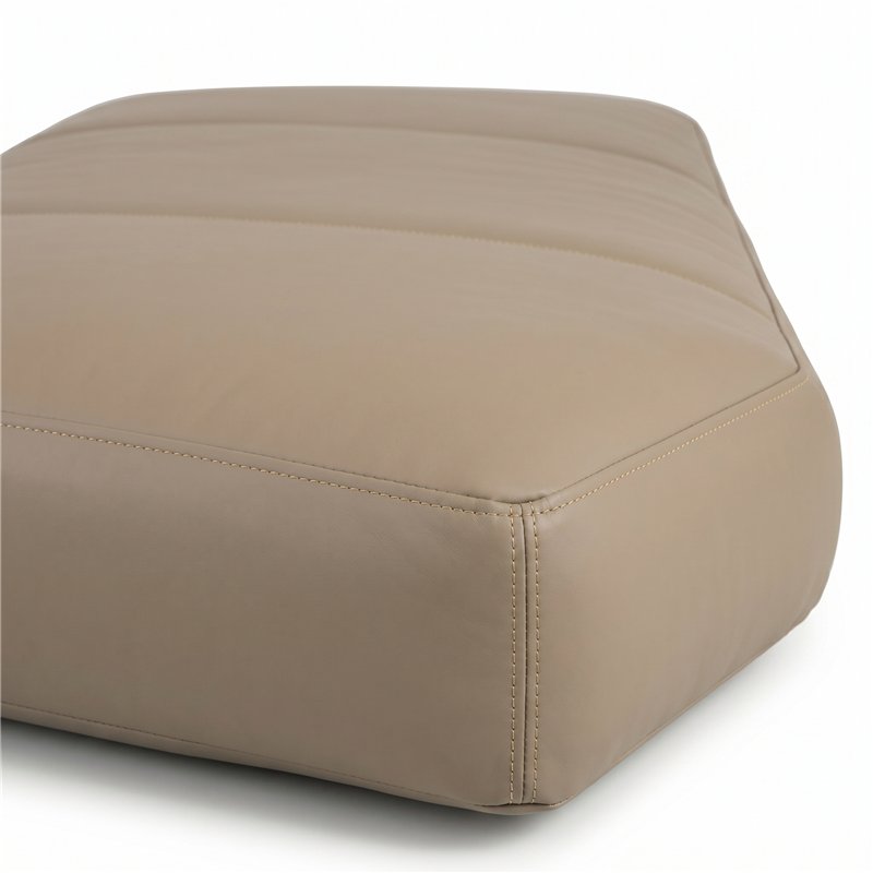 Detail of the beige upholstery stitching on the LEUS Spa Bed