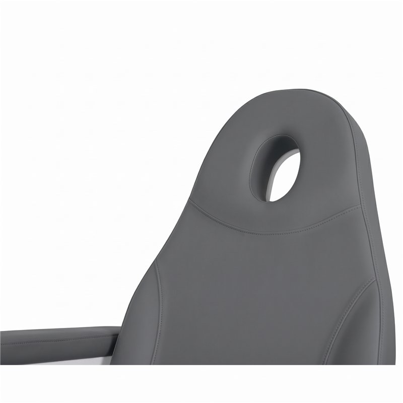 Apertura facial integrada en el respaldo gris del sillón Serenity Grey