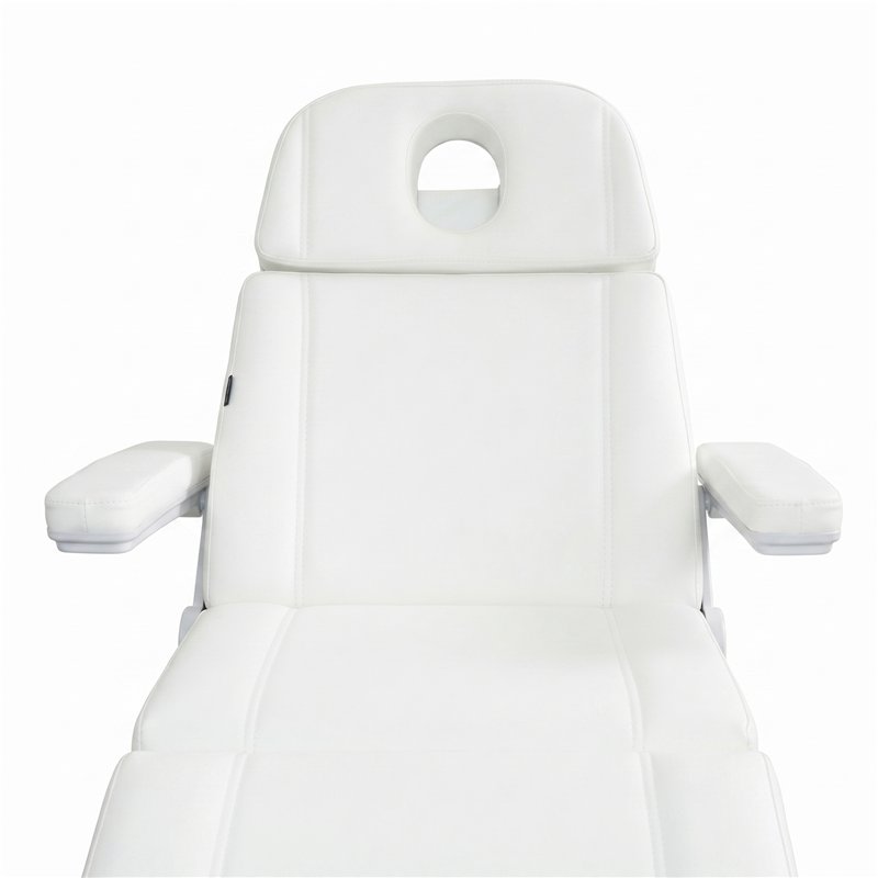 Detalle frontal del orificio facial y los reposabrazos del sillón Medial Smart