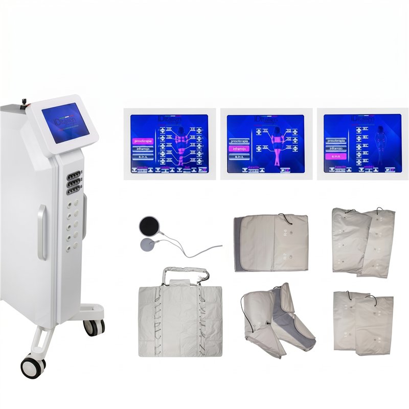 Conjunto de presoterapia 3 en 1 con pantalla y accesorios