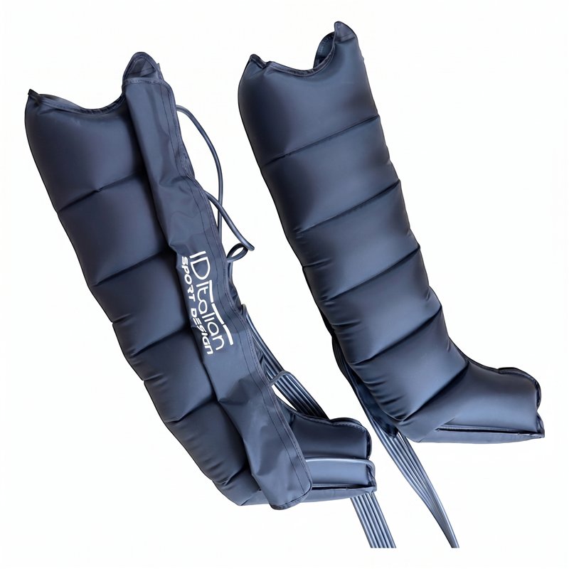 Pair of black i-Medstetic boots for sequential leg compression