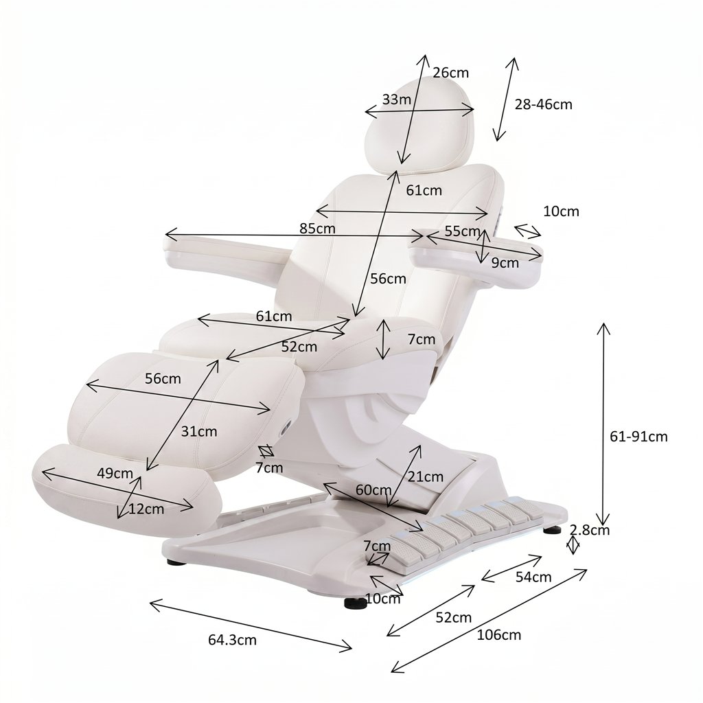 Cadeira elétrica de estética Weelko Gir + com aquecimento