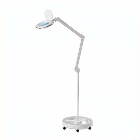 Lámpara lupa LED doble DDUUEETT NIYA 5D con base de ruedas