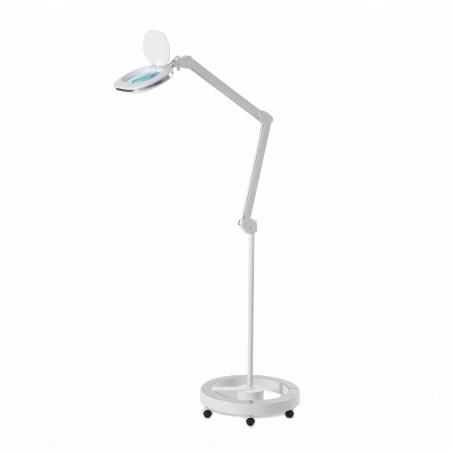 Lámpara lupa LED doble DDUUEETT NIYA 5D con base de ruedas
