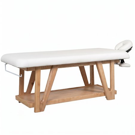 Lettino da massaggio in legno fisso Roots con materasso spessore 11 cm - Weelko