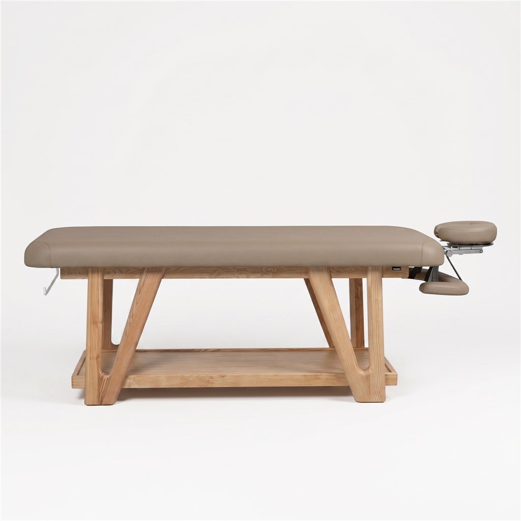 Weelko Roots Massageliege aus Massivholz mit 11 cm PU-Polster, beige