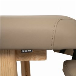 Weelko Roots lettino da massaggio in legno massello con imbottitura 11 cm in PU beige