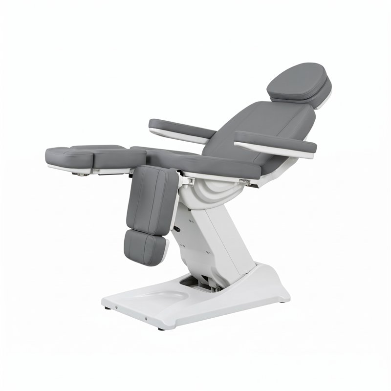 Sillón Weelko Solstice gris en configuración de trabajo para pies