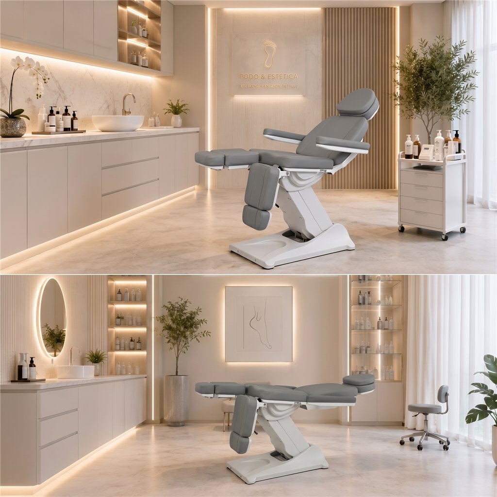 Cadeira de podologia e pedicure elétrica 3 motores Weelko Solstice cinzento