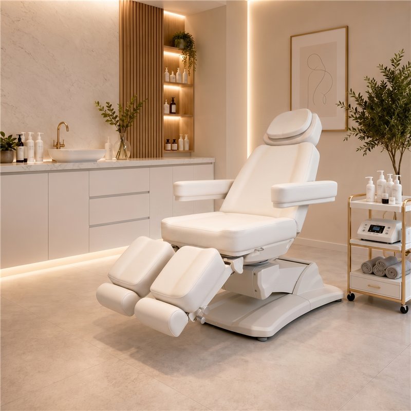 Sillón Taurus Cream de Mirplay integrado en una cabina de pedicura