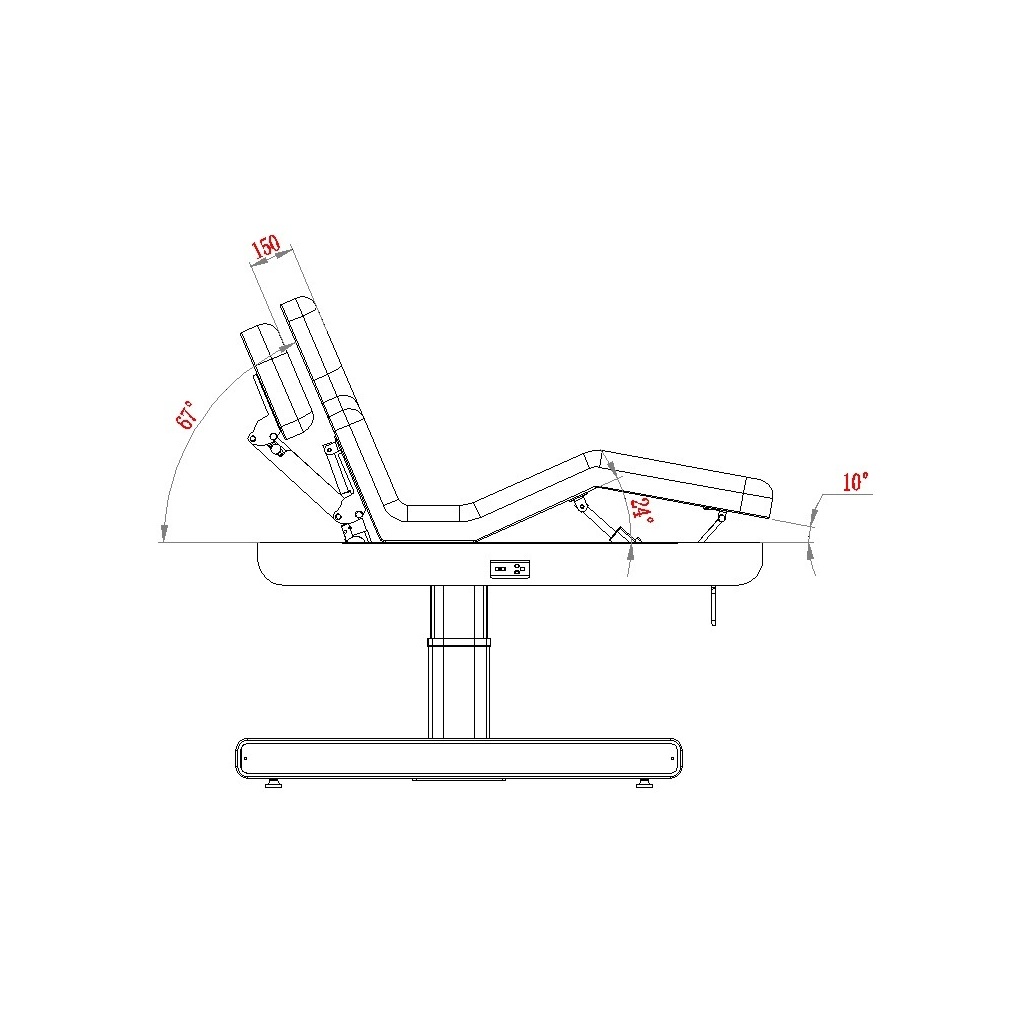 Elektrische Liege Weelko Nush + 3 Motoren RGB-LED