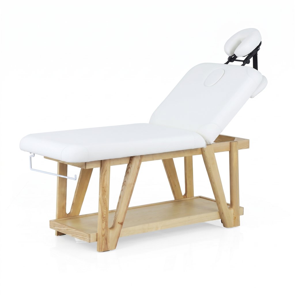 Table de soins en bois Weelko Serr WKS035.A26 avec appuie-tête réglable