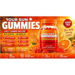 Your Sun Gummies complément bronzage sans sucre 60 gummies