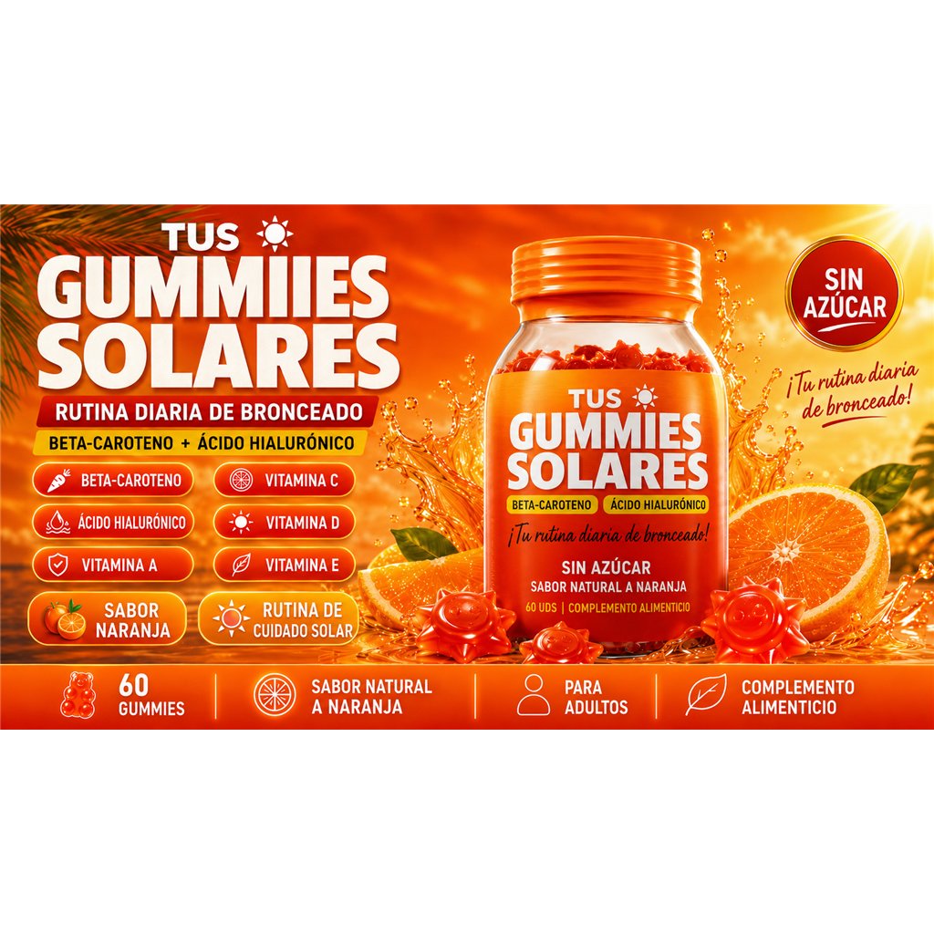 Your Sun Gummies sugar-free tanning supplement 60 gummies