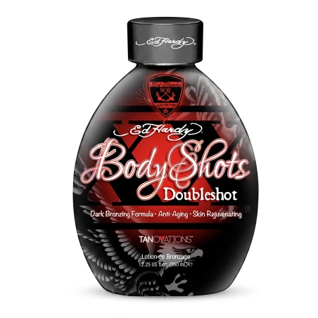 Body Shots Doubleshot - Tanovations Ed Hardy - Acelerador de bronceado con tingle