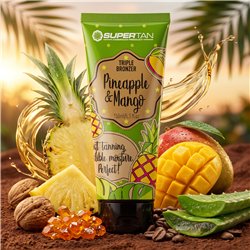 Accélérateur de Bronzage Professionnel Supertan Ananas & Mangue 200ml – Bronzage Rapide, Hydratant, Anti-Âge Aloe Vera