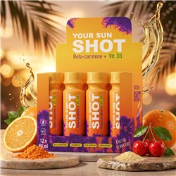 Your Sun Shot 12 unità - Acceleratore abbronzante da bere con beta-carotene e vitamina D3