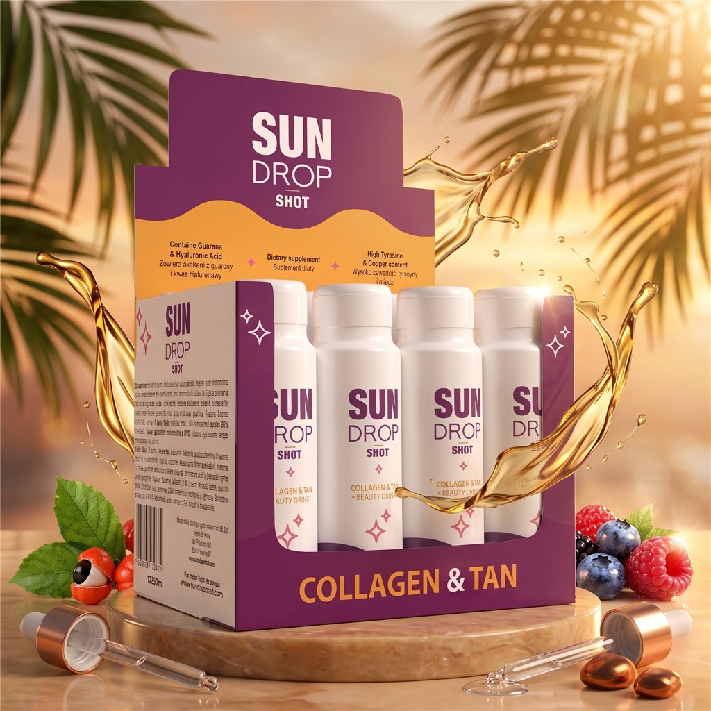 Sun Drop Shot Beauty Drink 80 ml Collagen&Tan - Caja de 12 unidades -