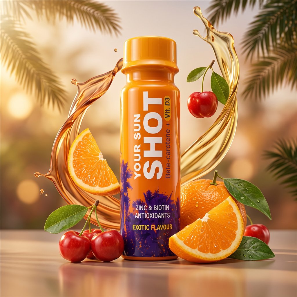 Your Sun Shot 12 unità - Acceleratore abbronzante da bere con beta-carotene e vitamina D3