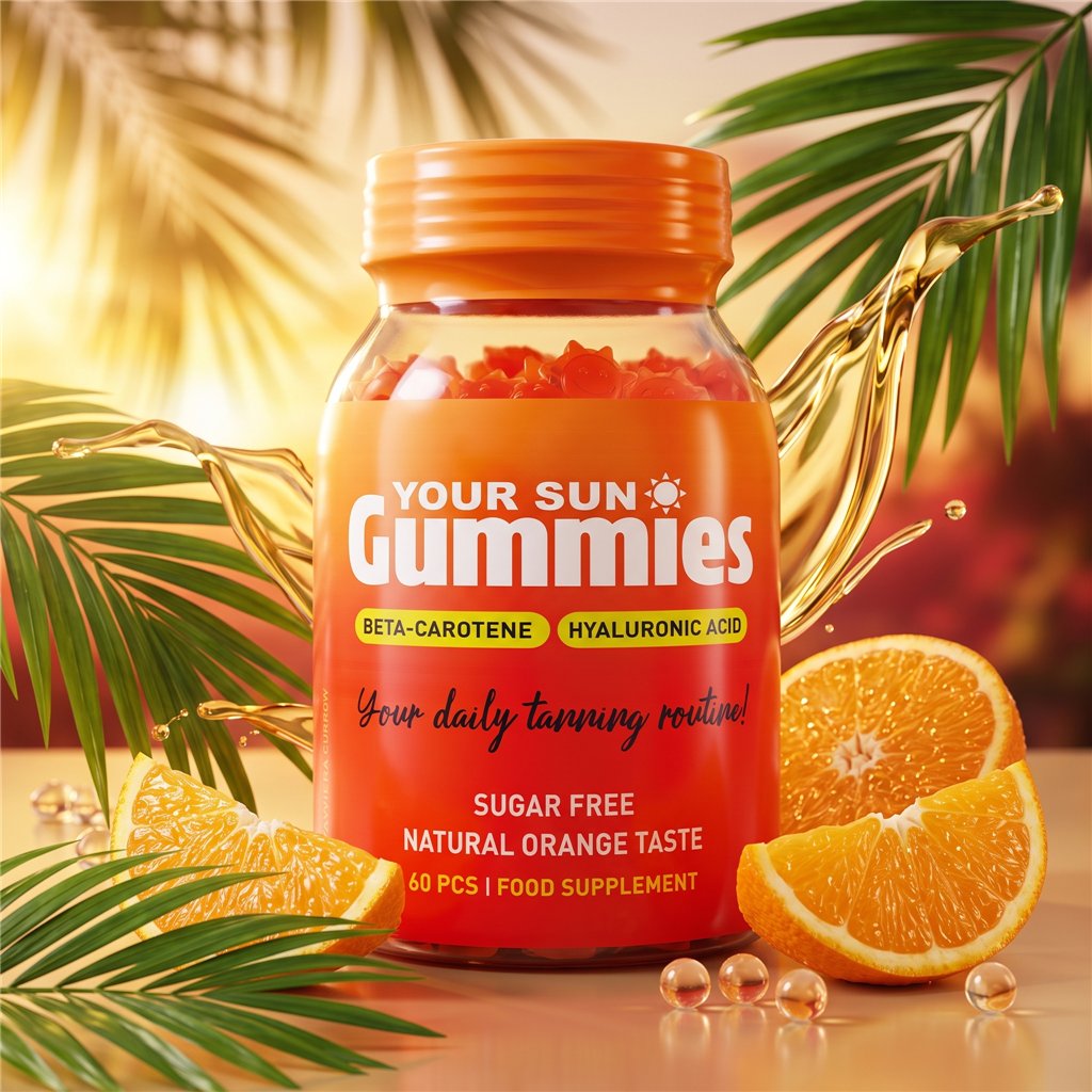 Your Sun Gummies sugar-free tanning supplement 60 gummies