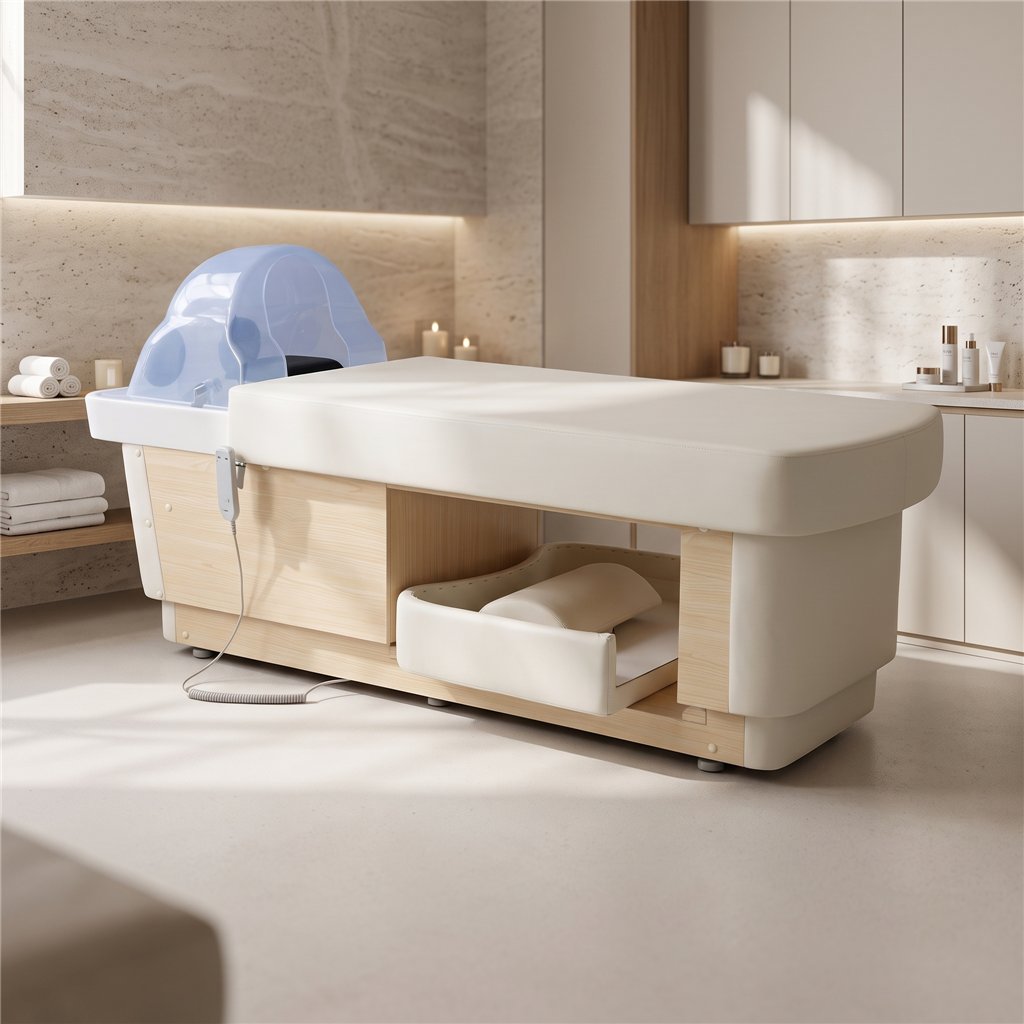 Mirplay AETHER BED Salon multifunction massage bed with wash basin and steam hood