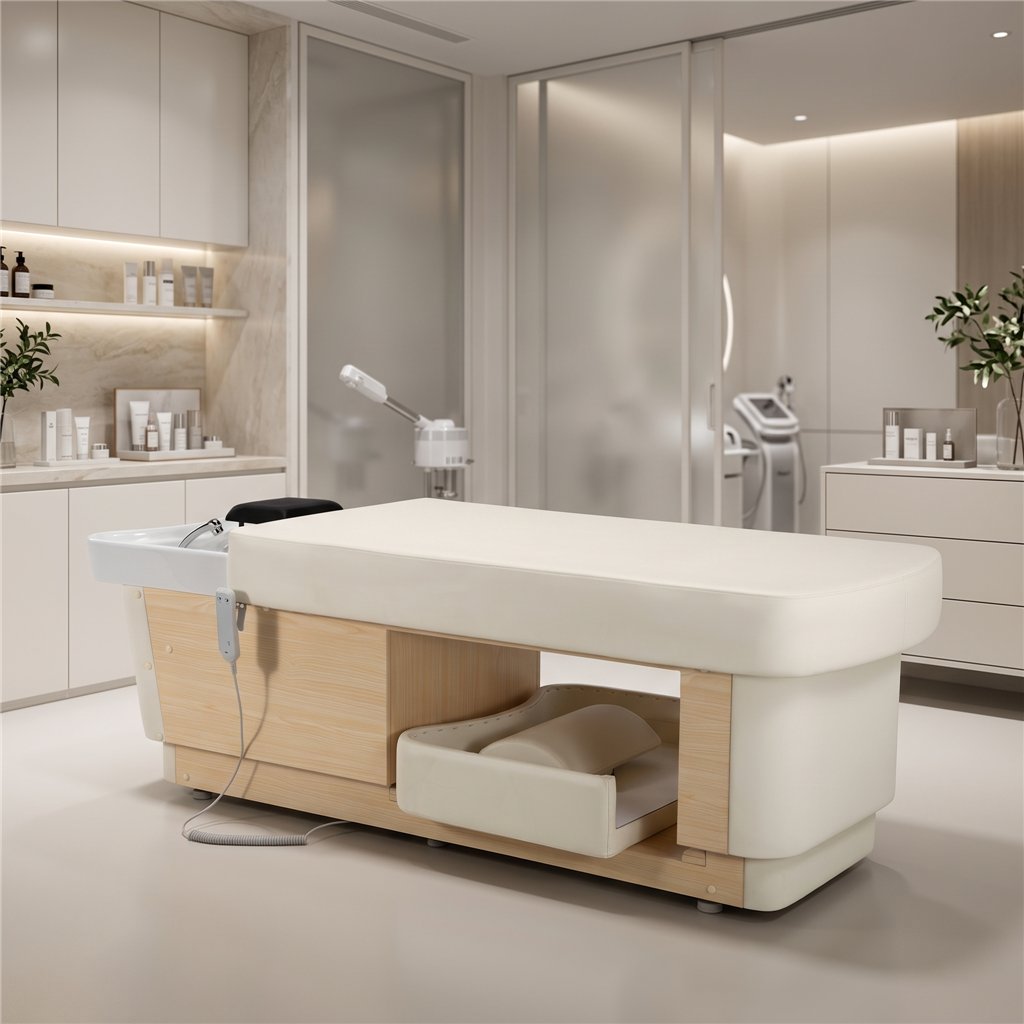 Mirplay AETHER BED Salon multifunction massage bed with wash basin and steam hood