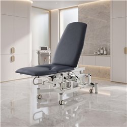Poltrona ginecologica elettrica OB, 2 motori – base bianca, rivestimento grigio
