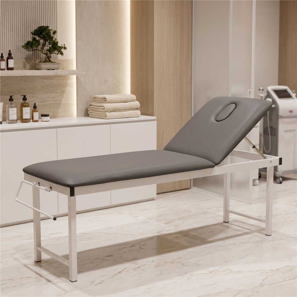 Lettino fisso per fisioterapia e massaggio FIX grigio antracite (base bianca)